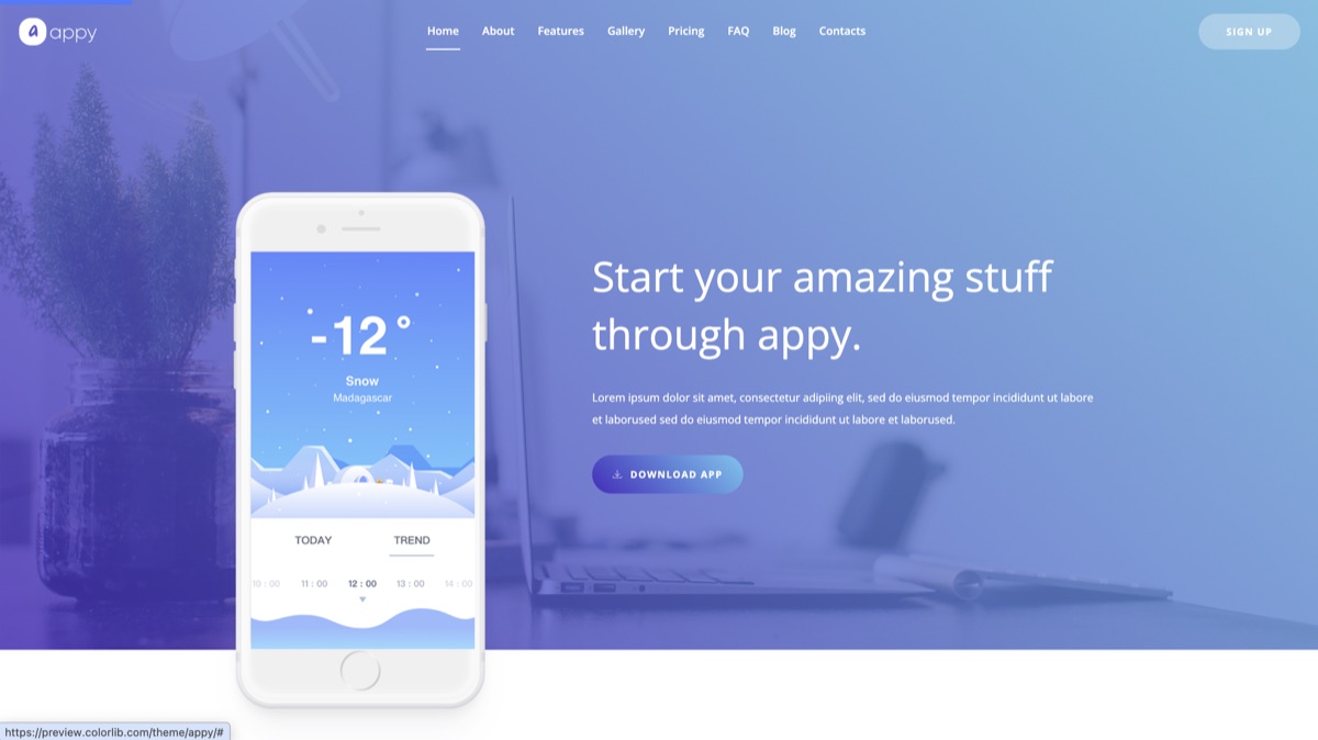 Appy mobile app landing page template