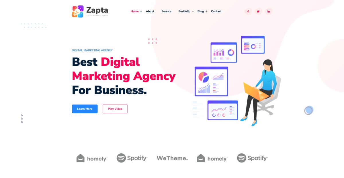 Zapta digital marketing agency demo website