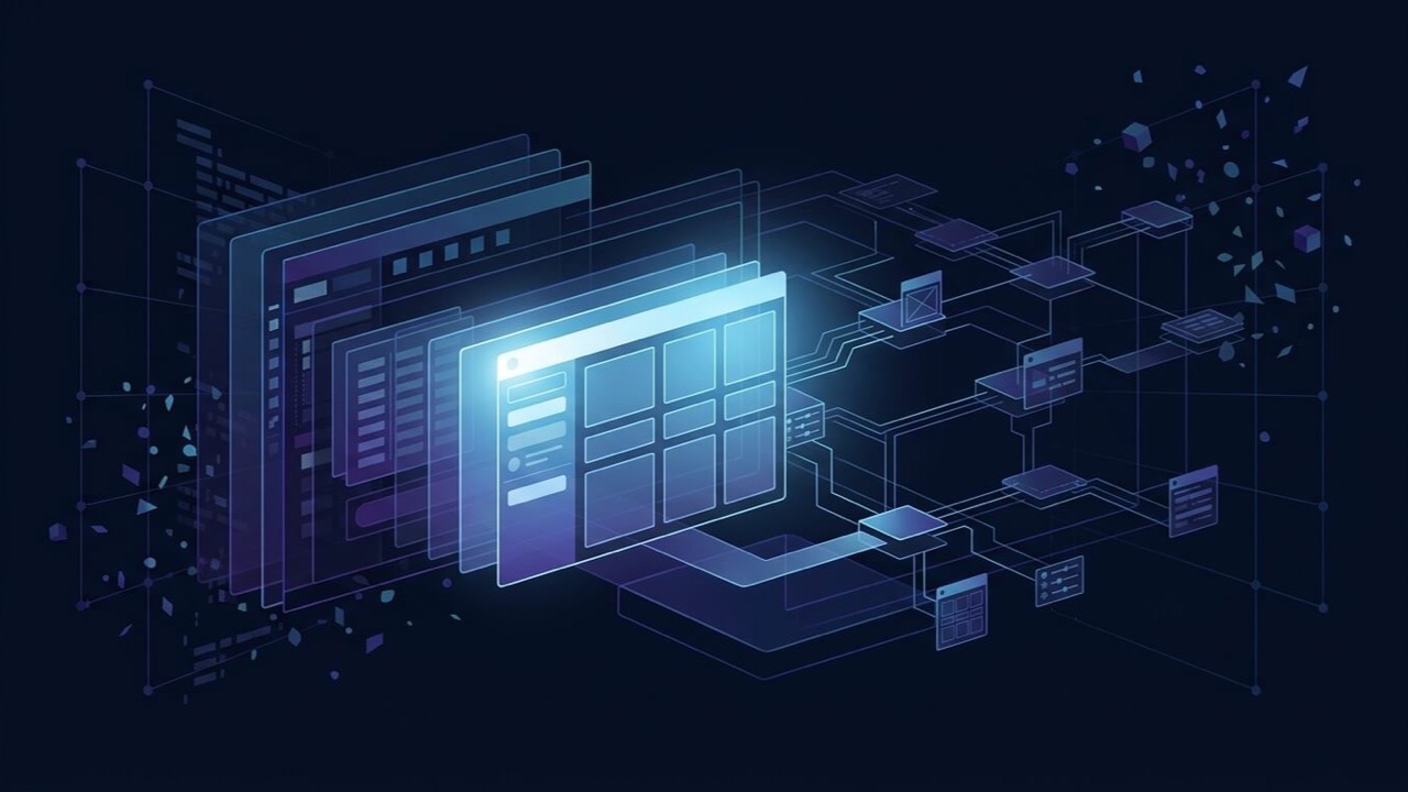 Abstract dark tech graphic representing a WordPress site's caching layer and CDN edge network