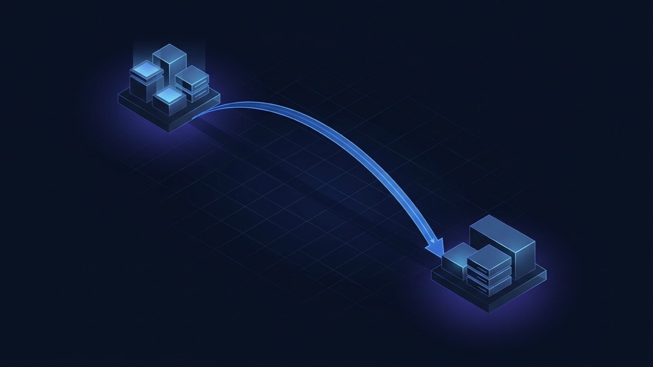 Two domain nodes connected by a labeled 301 redirect path