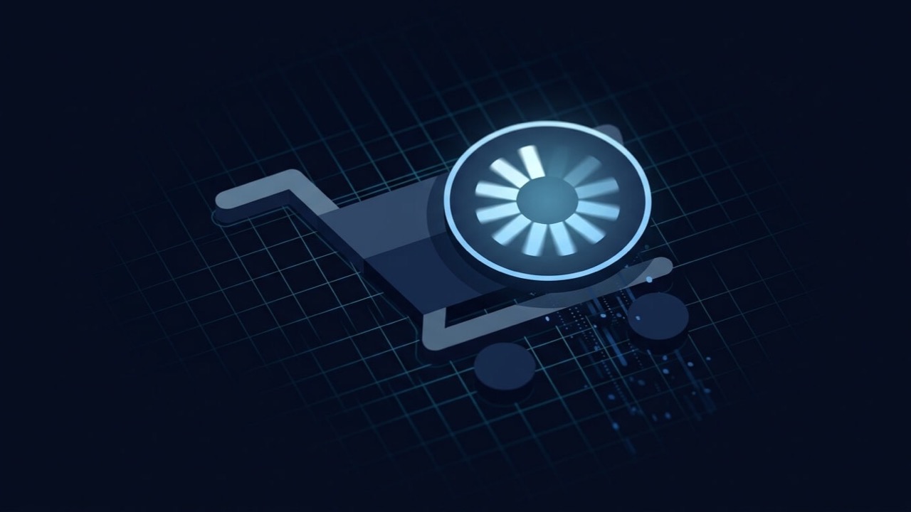Shopping cart icon frozen on a spinning loading indicator instead of updating its item count