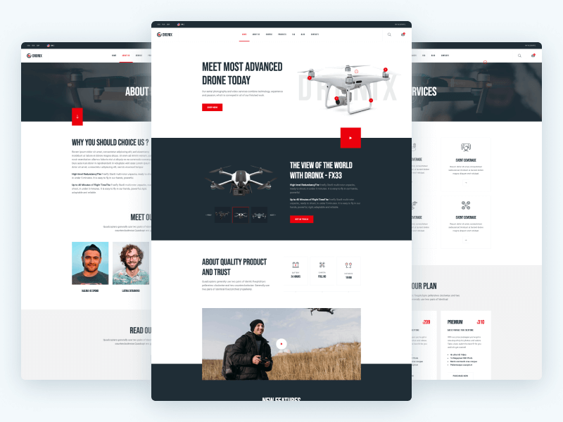 Dronix - Drone Product Landing HTML Template