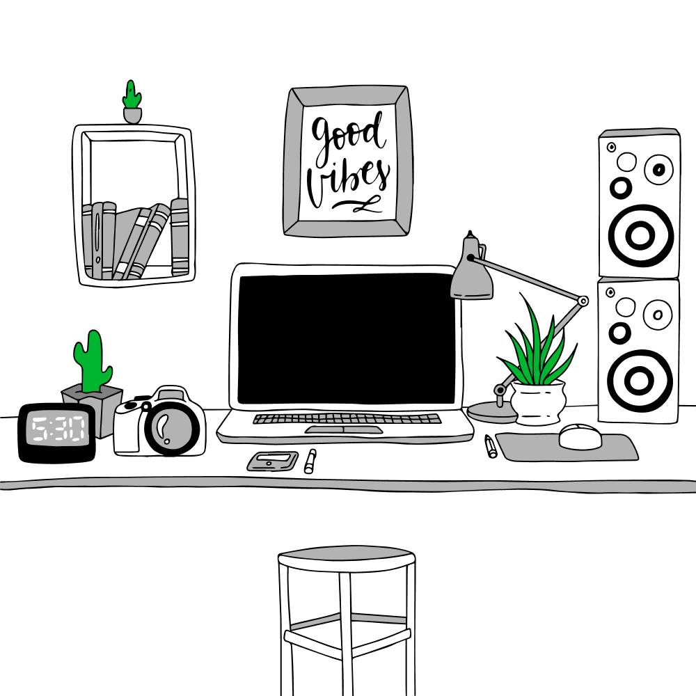 Desk Illustration | WordPress and Frontend Developer